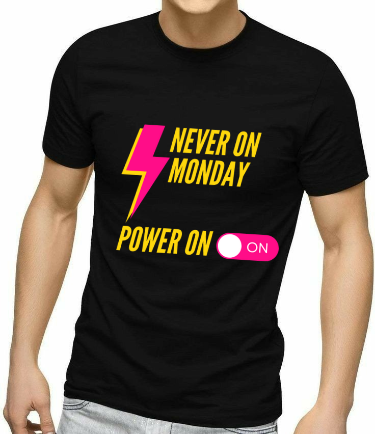 Power on Round Neck T- shirt