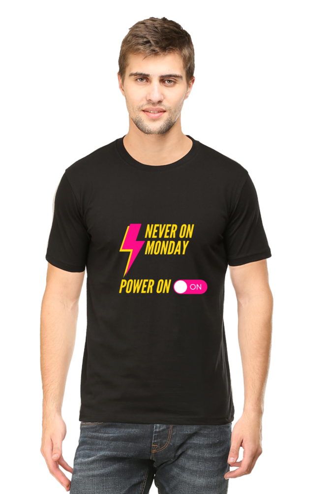 Power on Round Neck T- shirt