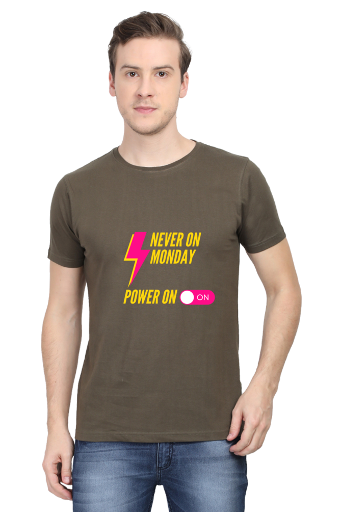 Power on Round Neck T- shirt