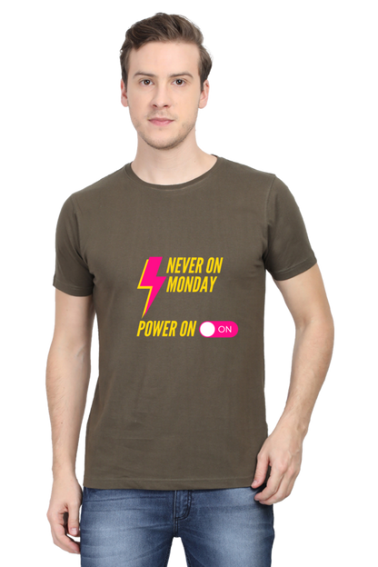 Power on Round Neck T- shirt